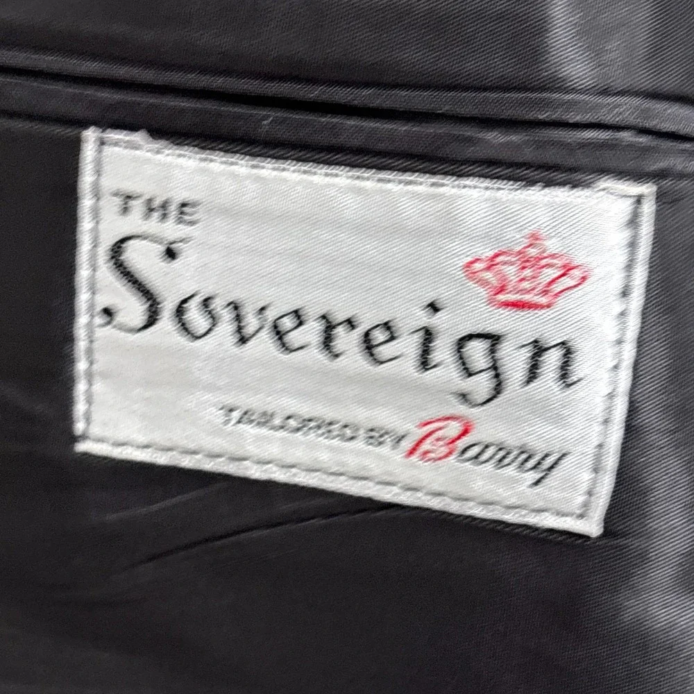 Vintage Barry Sovereign Tuxedo‎ Jacket 40L Black Satin Lapel Formal Evening Prom